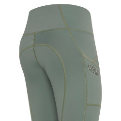Leggings da equitazione Euro-Star Breez Summer FullGrip Castoro grigio Verde