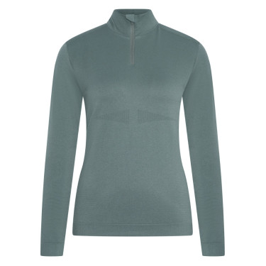 Top con mezza zip Euro-Star Maggy Castano scuro Blu