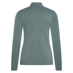 Top con mezza zip Euro-Star Maggy Castano scuro Blu