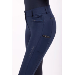 Pantaloni da equitazione Euro-Star Arielle thermaline FullGrip Marina Blu marino