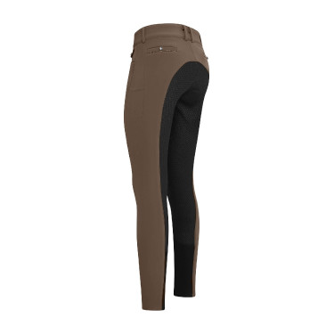 Pantaloni da equitazione Euro-Star Arielle Snow FullGrip Goccia di cioccolato Marrone
