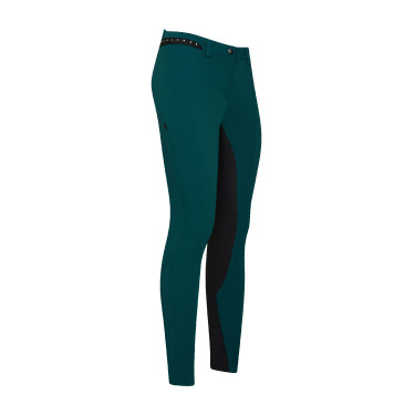 Pantaloni da equitazione Euro-star Equitation Queen Diamond FullGrip estivi Verde teal