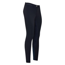 Pantaloni da equitazione Euro-star Equitation Queen Diamond Full estivi Blu navy
