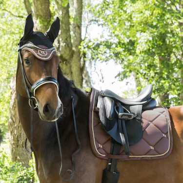 Cuffia per cavallo Night Collection Back On Track Caffè Marrone