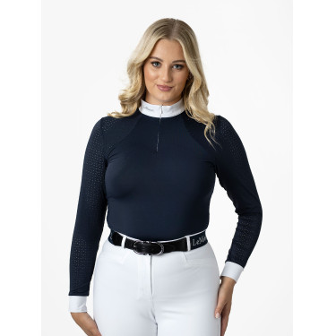 Polo da concorso LeMieux Olivia a maniche lunghe Blu navy