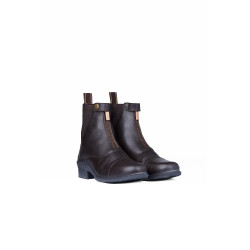 Stivali in pelle rosa con cerniera frontale Horze Marrone scuro