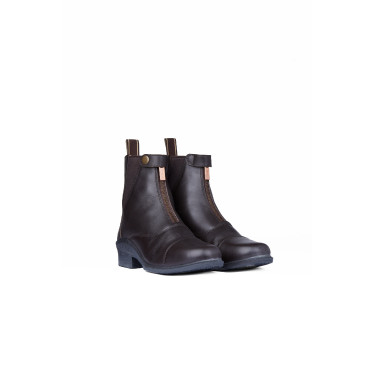 Stivali in pelle rosa con cerniera frontale Horze Marrone scuro