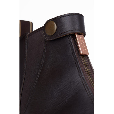 Stivali in pelle rosa con cerniera frontale Horze Marrone scuro