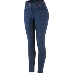 Pantaloni da equitazione jeans con fondo integrale in silicone Elle donna B Vertigo Blu scuro