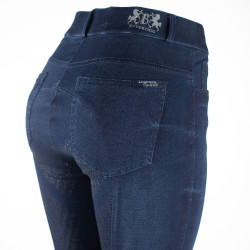 Pantaloni da equitazione jeans con fondo integrale in silicone Elle donna B Vertigo Blu scuro