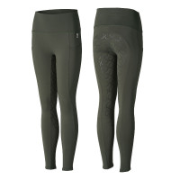Leggings a copertura totale Gillian per bambini Horze Scarabeo verde kaki
