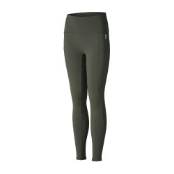 Leggings a copertura totale Gillian per bambini Horze Scarabeo verde kaki