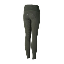 Leggings a copertura totale Gillian per bambini Horze Scarabeo verde kaki