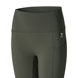 Leggings a copertura totale Gillian per bambini Horze Scarabeo verde kaki
