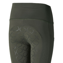 Leggings a copertura totale Gillian per bambini Horze Scarabeo verde kaki