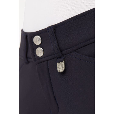 Pantaloni da equitazione Grand Prix con grip in silicone integrale per bambini Horze Peacoat blu scuro