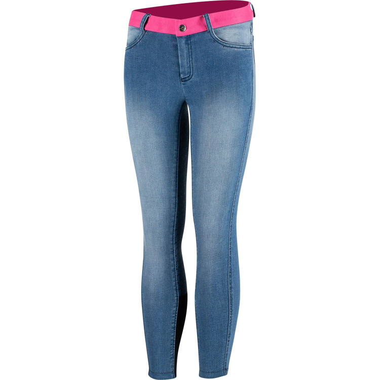 Pantaloni da equitazione in jeans con grip in silicone integrale Poppy per bambini Horze Pantaloni da equitazione in jeans con grip in silicone integrale Poppy per bambini Horze