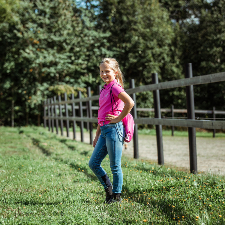 Pantaloni da equitazione in jeans con grip in silicone integrale Poppy per bambini Horze Pantaloni da equitazione in jeans con grip in silicone integrale Poppy per bambini Horze