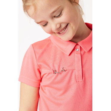 Polo funzionale a maniche corte Denise bambino Horze Rosa