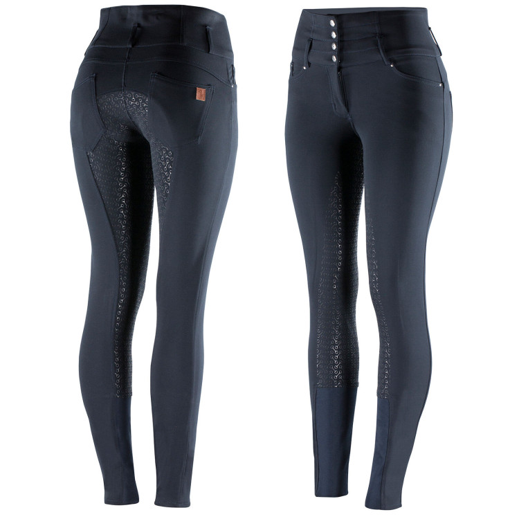 Pantaloni da equitazione a vita alta Tara con grip in silicone a fondo intero da donna Horze Pantaloni da equitazione a vita alta Tara con grip in silicone a fondo intero da donna Horze