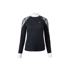Polo da concorso in pizzo a maniche lunghe Sylvie Horze Blu navy scuro Polo da concorso in pizzo a maniche lunghe Sylvie Horze Blu navy scuro