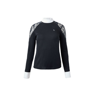 Polo da concorso in pizzo a maniche lunghe Sylvie Horze Blu navy scuro Polo da concorso in pizzo a maniche lunghe Sylvie Horze Blu navy scuro