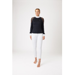 Polo da concorso in pizzo a maniche lunghe Sylvie Horze Blu navy scuro Polo da concorso in pizzo a maniche lunghe Sylvie Horze Blu navy scuro