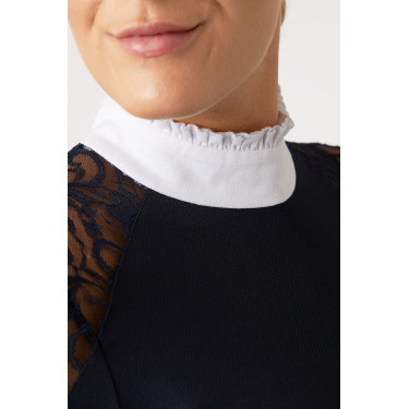 Polo da concorso in pizzo a maniche lunghe Sylvie Horze Blu navy scuro Polo da concorso in pizzo a maniche lunghe Sylvie Horze Blu navy scuro