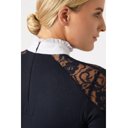 Polo da concorso in pizzo a maniche lunghe Sylvie Horze Blu navy scuro Polo da concorso in pizzo a maniche lunghe Sylvie Horze Blu navy scuro