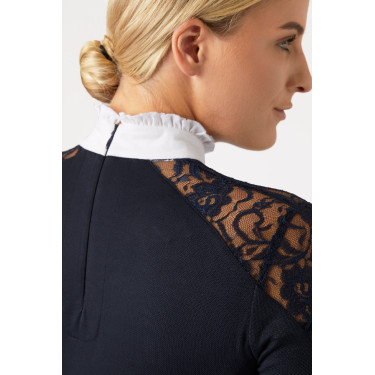 Polo da concorso in pizzo a maniche lunghe Sylvie Horze Blu navy scuro Polo da concorso in pizzo a maniche lunghe Sylvie Horze Blu navy scuro