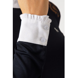 Polo da concorso in pizzo a maniche lunghe Sylvie Horze Blu navy scuro Polo da concorso in pizzo a maniche lunghe Sylvie Horze Blu navy scuro