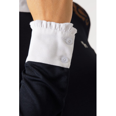 Polo da concorso in pizzo a maniche lunghe Sylvie Horze Blu navy scuro Polo da concorso in pizzo a maniche lunghe Sylvie Horze Blu navy scuro