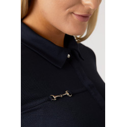 Polo funzionale a maniche corte da donna Denise Horze Blu navy scuro Polo funzionale a maniche corte da donna Denise Horze Blu navy scuro