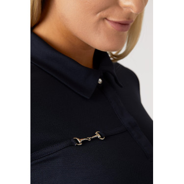 Polo funzionale a maniche corte da donna Denise Horze Blu navy scuro Polo funzionale a maniche corte da donna Denise Horze Blu navy scuro