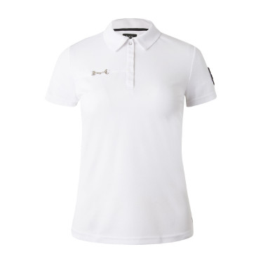 Polo funzionale a maniche corte da donna Denise Horze Bianco
