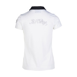 Polo da concorso a maniche corte con colletto Claudine da donna B Vertigo Bianco / blu navy