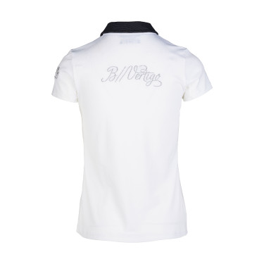 Polo da concorso a maniche corte con colletto Claudine da donna B Vertigo Bianco / blu navy