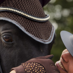 Cuffia anti-mosche Adepto Horze Marrone scuro