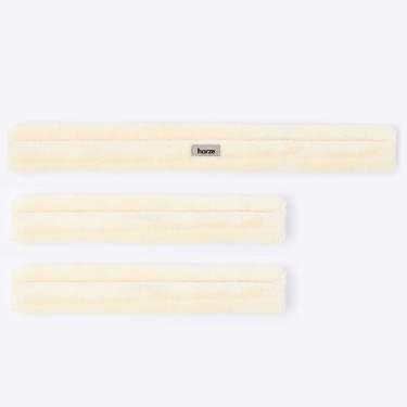 Set di coperture protettive per pettorale in pelliccia sintetica Narvik (3 pezzi) Horze Avorio Bianco