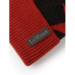 Cuffia con pompon LeMieux Sasha Sienna Rosso