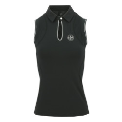 Polo Equithème Sarah senza maniche Nero