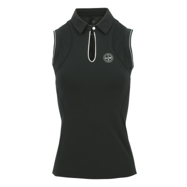 Polo Equithème Sarah senza maniche Nero