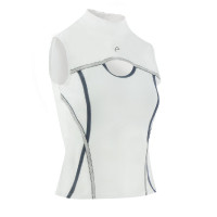 Polo Equithème Puebla senza maniche Bianco / grigio Polo Equithème Puebla senza maniche Bianco / grigio