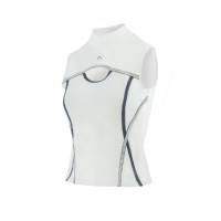 Polo Equithème Puebla senza maniche Bianco / grigio Polo Equithème Puebla senza maniche Bianco / grigio