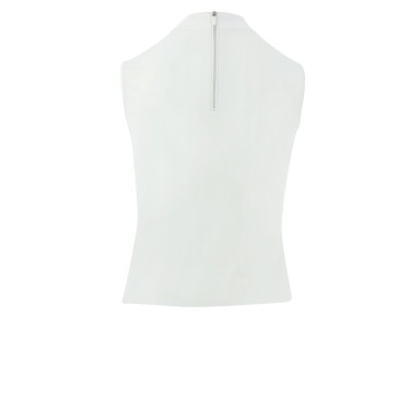 Polo Equithème Puebla senza maniche Bianco / grigio