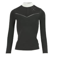 Polo Equithème Valencia a maniche lunghe Nero Polo Equithème Valencia a maniche lunghe Nero