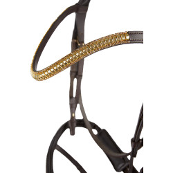 Briglia anatomica Horze Highbury frontalino con strass Marrone scuro