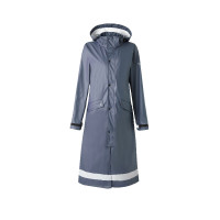 Impermeabile da donna Horze Hazel lungo con spacchi Blu navy scuro