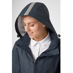 Impermeabile da donna Horze Hazel lungo con spacchi Blu navy scuro Impermeabile da donna Horze Hazel lungo con spacchi Blu navy scuro