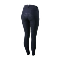 Pantaloni leggeri da donna Horze Angelina con grip in silicone a tutta seduta ed elasticizzati Blu navy scuro